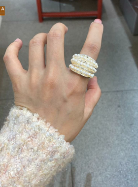 STINA中古风黄铜金淡水珍珠串珠