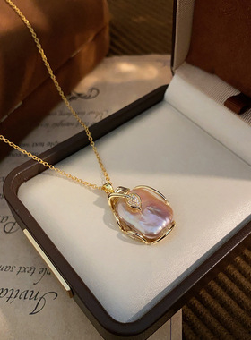 STINA天然紫色巴洛克淡水珍珠吊