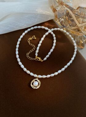 STINA新款珍珠项链女气质小米珠