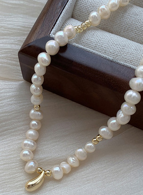 STINA法式小众淡水珍珠项链女轻