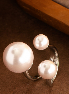 STINA欧美欧美时尚夸张珍珠戒指