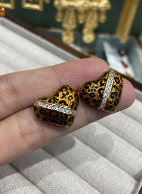 STINA新款复古珐琅滴油斑纹豹纹