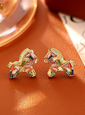 STINA铜24彩色小马吊坠项链生肖