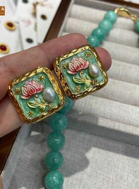 STINA天河石汝窑色串珠项链12MM