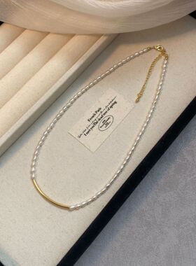 STINA淡水珍珠微笑项链女气质小