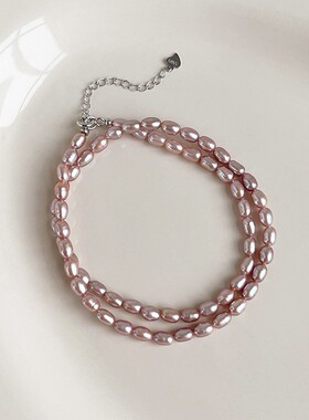 STINA45mm小米珠珍珠项链s925颈