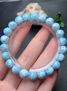 正品天然拉利玛高品质海纹石8.8mm手链女款文玩单圈水晶珠宝饰品