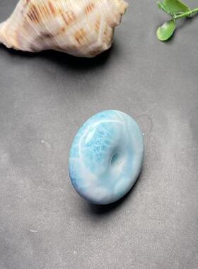 正品天然拉利玛高品质海纹石平安扣吊坠挂件文玩收藏工艺珠宝饰品