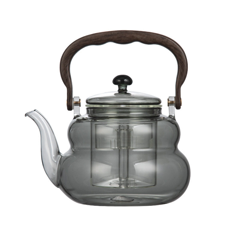一盏闲庭丨围炉煮茶壶福禄壶高硼硅玻璃木把提梁壶蒸煮一体泡茶壶,淘宝优惠券,粉丝福利购,淘宝优惠卷