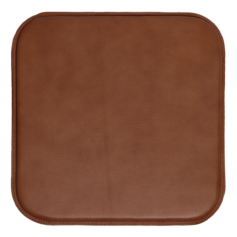 双面真皮坐垫头层牛皮沙发新中式椅子咖啡店卡座飘窗方形薄款皮垫 - 图3