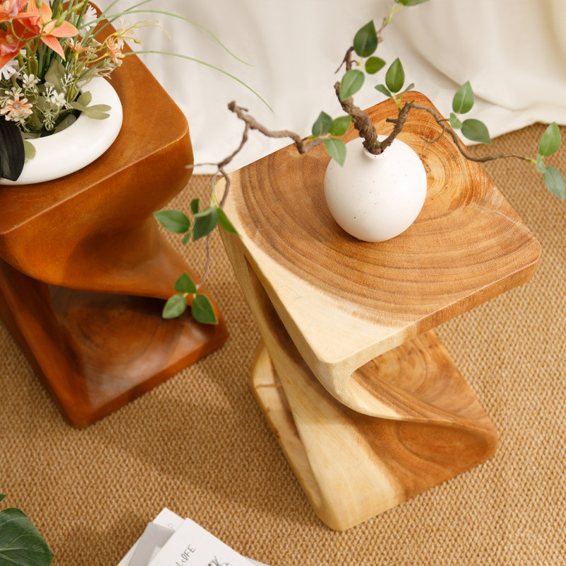 泰国花架花几实木凳子创意家居装饰品置物架木雕木墩原木换鞋矮凳,淘宝优惠券,粉丝福利购,淘宝优惠卷