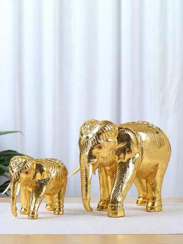 大象摆件实木雕刻招财吸水象泰式酒柜办公室客厅乔迁礼品装饰摆设 - 图0