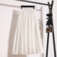 White pocket skirt for women 2025 summer midi skirt