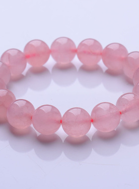 雁唐天然粉水晶手链饰品女