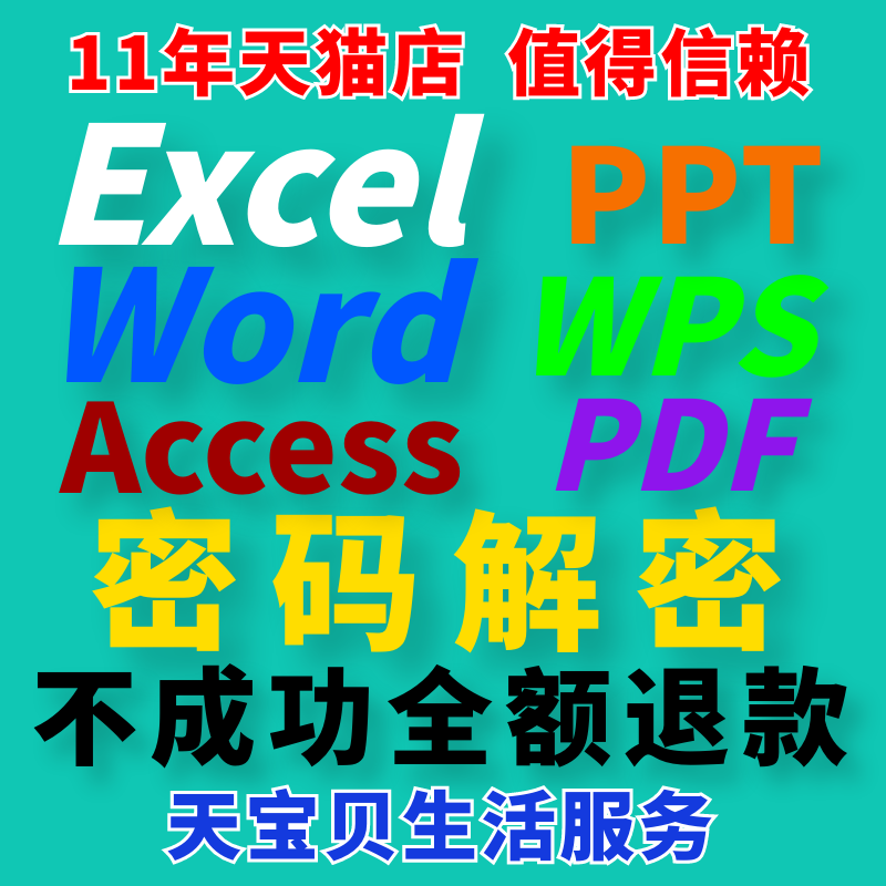 解除excel表格密码vba解密码pdf编辑word文件ppt加密rar压缩包wps-图3