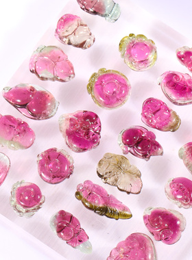 西瓜碧玺红绿蓝黄色小配饰吊坠