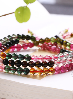珍藏级稀有玻璃体彩虹佛珠手链
