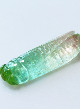 蝉宝宝吊坠西瓜碧玺一鸣惊人