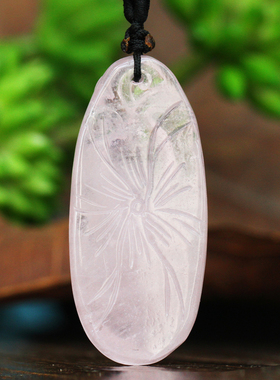 稀有 巴西老料天然摩根石吊坠 貔貅手工文艺复古雕件粉色系美透润