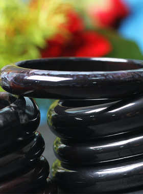 高性价比南非天然黑色手镯大气