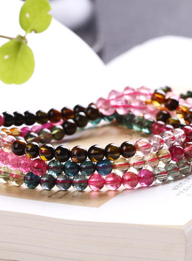 渐变艳丽风通透附证书佛珠手链