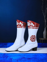 Lady Mongolian boots adult everyday new Tibetan ethnic wind white red dance boots high heel dance shoes customised