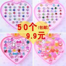 Childrens ring toy girl girl little girl diamond gem Aisha girl princess jewellery cute water drill cartoon