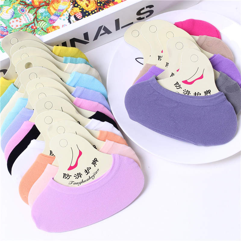 隐形硅胶防滑夏季糖果色浅口袜丝袜 浮仕流船袜