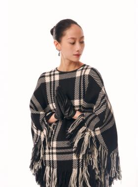 2024年冬季新款小香风斗篷围巾