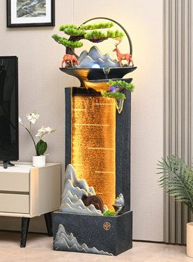 现代简约水幕墙流水摆件装饰