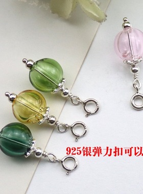 S925银琉璃香水瓶吊坠香薰饰品