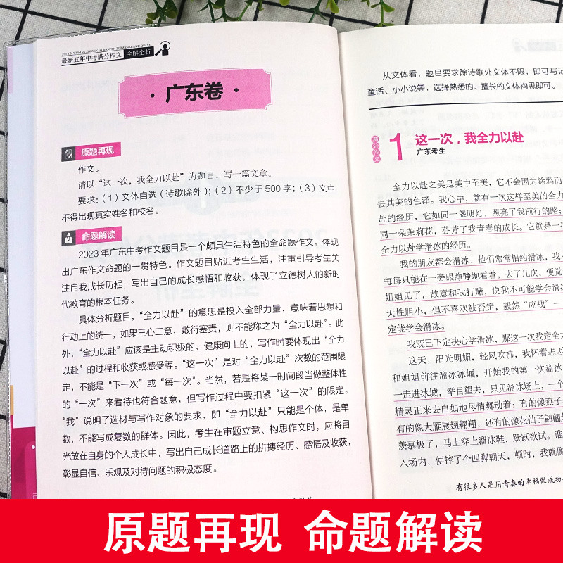 冲刺2024 最新五年中考满分作文全解全析 2019-2023初中生作文书七八九年级教辅中考作文书大全课外辅导书 易佰作文 - 图1