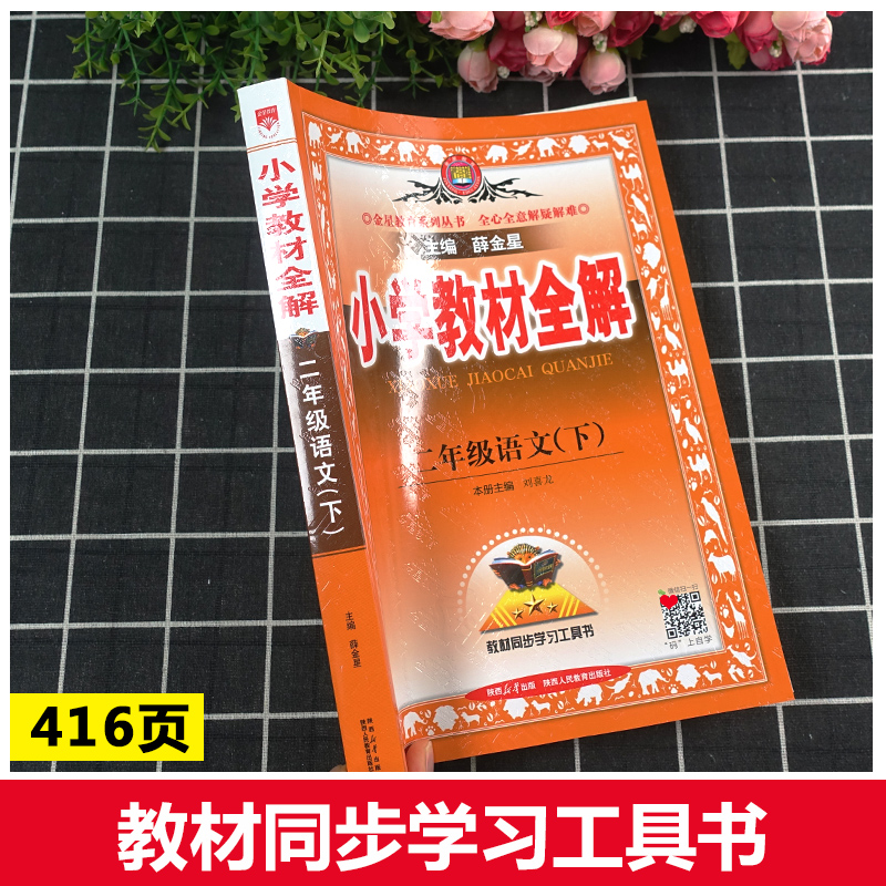 2024春新版 小学教材全解二年级语文下+数学下册 人教版 薛金星 搭小学2年级教材全练奥数课本同步辅导解析讲解参考资料课堂总复习 - 图0