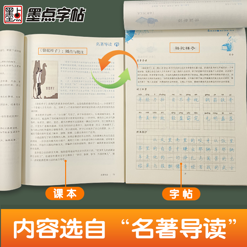 墨点字帖名著阅读与摘抄字帖七八九年级初中生练字专用语文快乐读书吧课外书练字帖荆霄鹏正楷体临摹钢笔硬笔书法摘抄积累练字帖