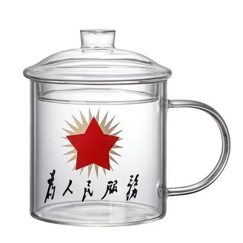 大容量700ML玻璃杯耐高温水杯带盖茶杯创意大茶缸透明马克杯包邮-图3