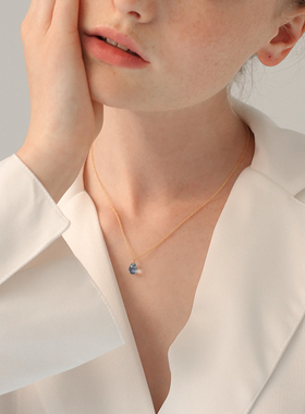 伦敦蓝天然托帕石项链轻奢高级感