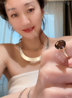 纯银戒指茶晶开口可调节925银饰RIAgc 0509