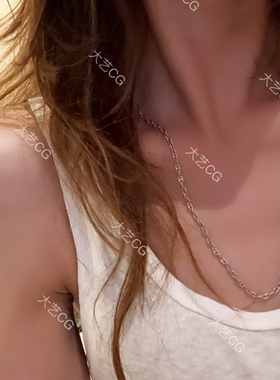 纯银项链多种戴法长项链百搭925银链NEAgc  0832