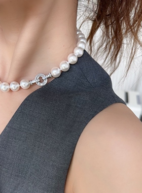 大体贝珠时尚珠串冷白choker小众个性显白颈链叠戴夸张配饰