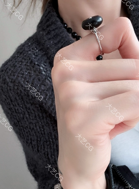 檀木戒指纯银超细新中式扣子指环925银RIAgs 0485