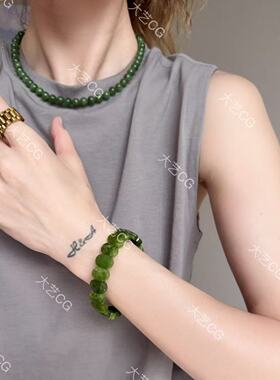 手串绿色新中式弹力手牌BRGlc 0278