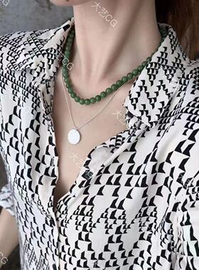 碧玉珠串新中式珠珠项链串珠颈链国风优雅高级感配饰