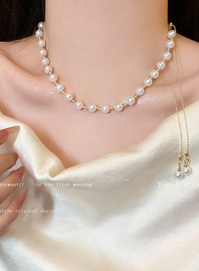 可调节珍珠项链女款2026新款爆款小众夏季长毛衣链轻奢高级感配饰