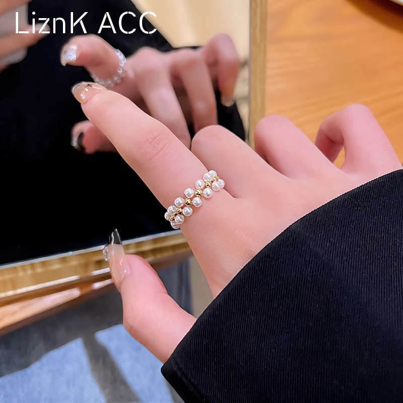 独特设计感仙美珍珠戒指女小众设计高级感轻奢食指环时尚个性简约