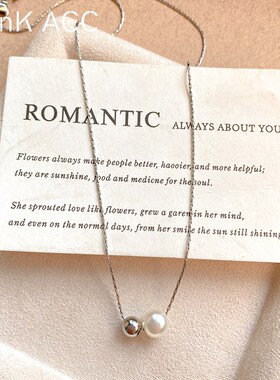 精致极简珍珠项链女2024年新款ins小众设计钛钢锁骨链气质百搭女