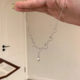 French retro silver lace imitation pearl necklace, high-end light luxury niche design, stackable and elegant clavicle chain for women