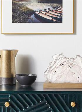 现代简约透明假山桌面摆件树脂雕塑酒店样板房客厅别墅装饰工艺品