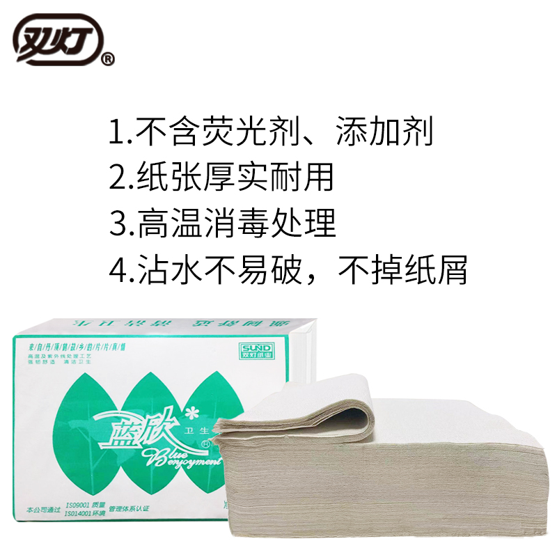 双灯蓝欣平板卫生纸450旗舰店20包厕纸整箱厕所纸家用草纸实惠装 - 图0