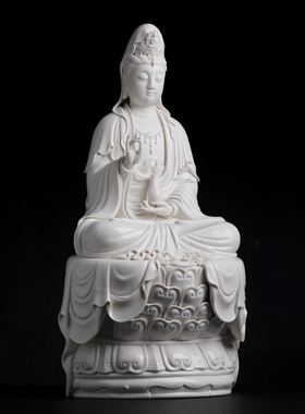 省级大师陈戴茹持珠观音收藏摆件