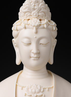 陶瓷自在观音立像省级大师林建平